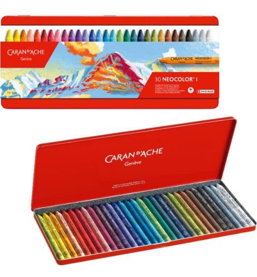 Caran d'Ache Neocolor I permanente vokspasteller - 30 fargestifter
