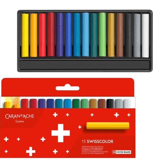 Caran d'Ache Swisscolor permanente vokspasteller - 15 farger
