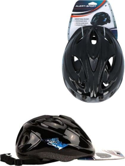 Alert sykkelhjelm (51-56 cm) med justerbar reim - sort