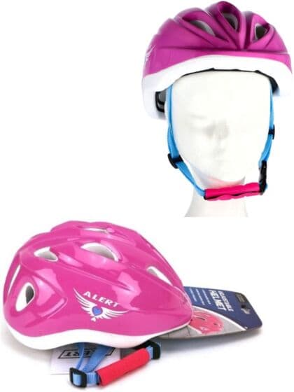 Alert sykkelhjelm (51-56) med justerbare reimer - rosa