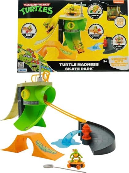 Turtle Skate Mayhem lekesett på 18 deler - Michelangelo skater-figur følger med