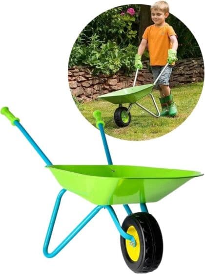 Alert trillebår i metall - grønn og blå