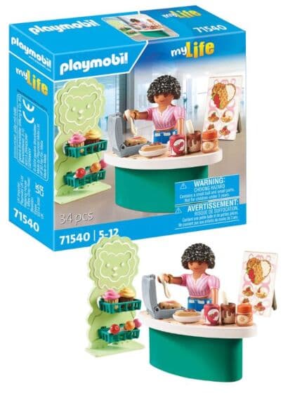 Playmobil My Life: Godteristand – lekesett med vaffeljern, cupcakes og tilbehør