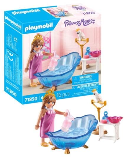 Playmobil Princess: Kongelig bad med prinsesse – lekesett med badekar og kakadue