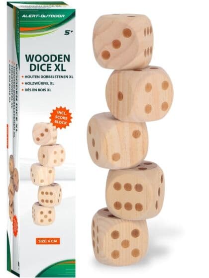 Alert XL terninger i tre - 6 cm