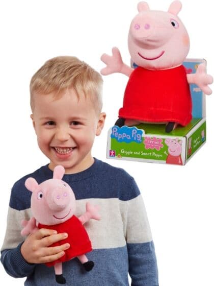 Peppa Gris kosebamse som ler og grynter - 20 cm høy