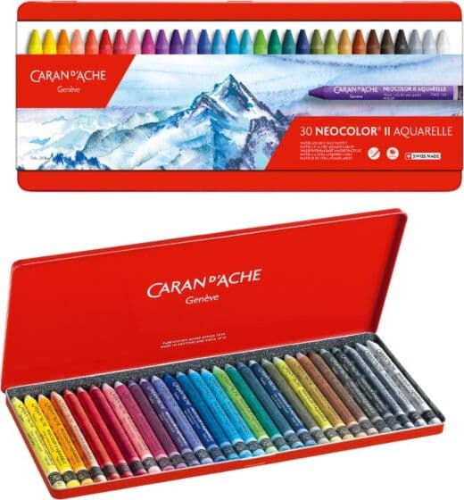 Caran d'Ache Neocolor II vannoppløselige voksoljepasteller - 30 fargestifter