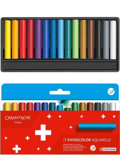 Caran d'Ache Swisscolor vannoppløselige vokspasteller - 15 farger
