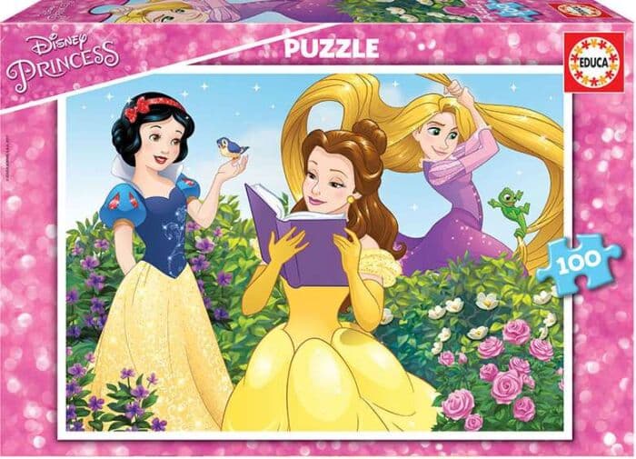 Educa Disney Princess Puslespill 100 brikker - Snøhvit, Belle og Rapunzel