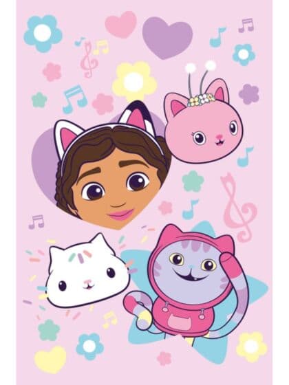 Gabbys Dukkehus Pledd i rosa - 100x150 cm