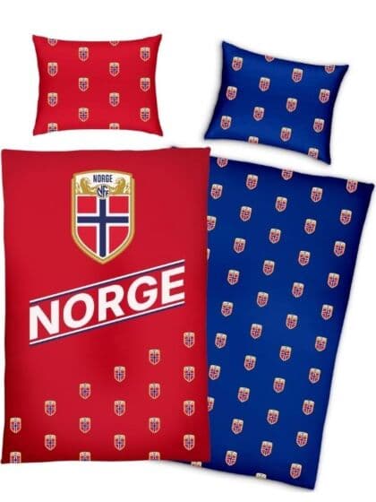 NFF Norge Landslag sengesett i bomull - 140x200 cm