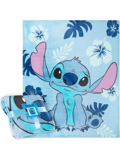 Disney Stitch pledd 120x150 cm – mykt fleecepledd
