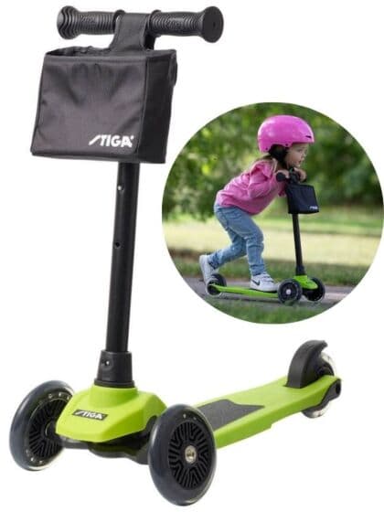 Stiga STR Mini Kick Supreme+ 2 - trehjuls sparkesykkel – maks 50 kg – Grønn