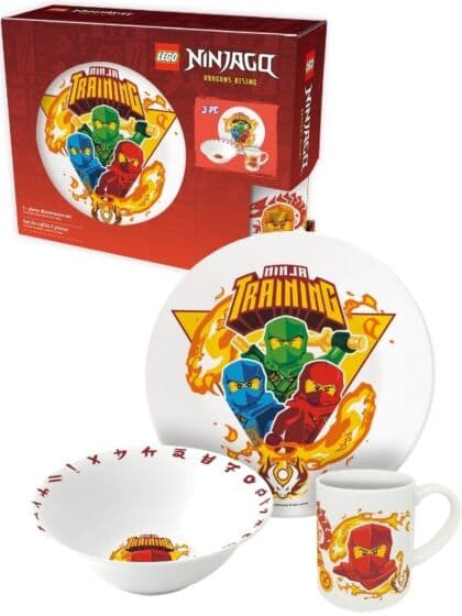 LEGO Ninjago frokostsett i keramikk – skål, tallerken og kopp