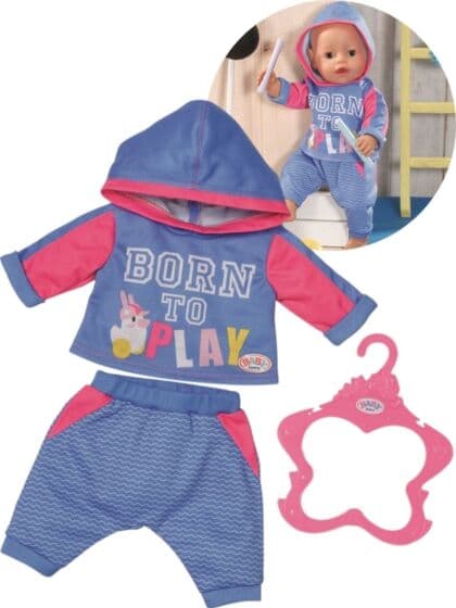 BABY Born joggedress til dukke 43 cm - blå