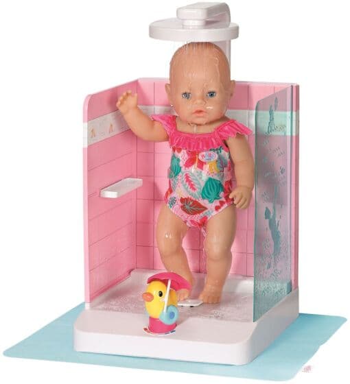 BABY Born Bath - elektrisk dusj med justerbart dusjhode - kan brukes med vann - til dukke 43 cm