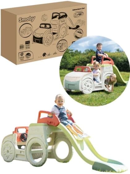 Smoby Life Adventure Car – lekebil med skli og vannfunksjon