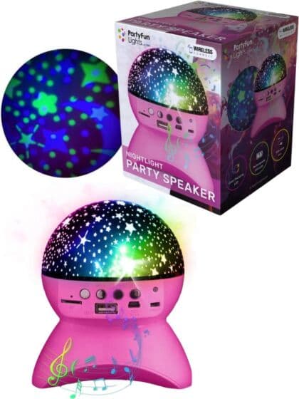 PartyFun Lights høyttaler med stjernehimmel projektor
