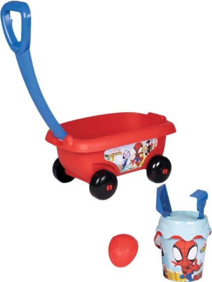 Smoby Spidey and his amazing friends strandsett - Vogn med bøttesett og sandform