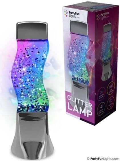 PartyFun Lights LED glitterlampe sølv – fargeskiftende lys