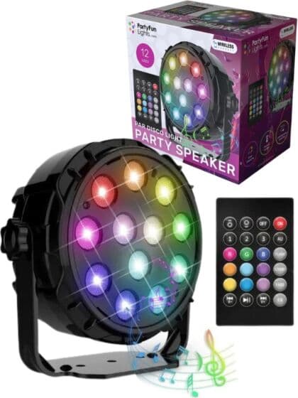 PartyFun Lights Discolampe med høyttaler - bluetooth