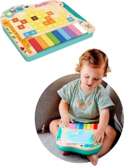 Hape Dynamisk Pixel Piano med lys og lyd - lær med lys