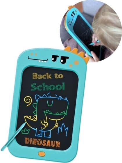 LED tegnebrett med interaktiv LCD-skjerm - grønn dinosaur