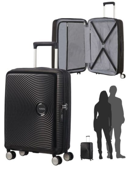 American Tourister Soundbox Spinner utvidbar trillekoffert 55 cm - sort