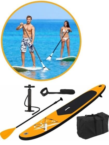 XQ Max Oppblåsbart SUP-brett 285 cm - med pumpe, padleåre og stropp - 100 kg - oransje