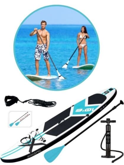 XQ Max Professional oppblåsbart SUP-brett 320 cm - med pumpe, padleåre, finne og stropp - maks vekt 150 kg