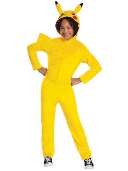 Pokemon Pikachu kostyme – heldrakt med hette – 4–6 år – 116 cm
