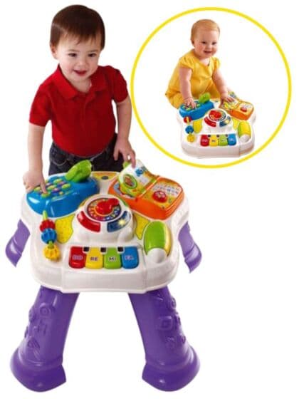 Vtech Baby lek og lær aktivitetsbord - norsk versjon - fem syng med-sanger og åtte melodier