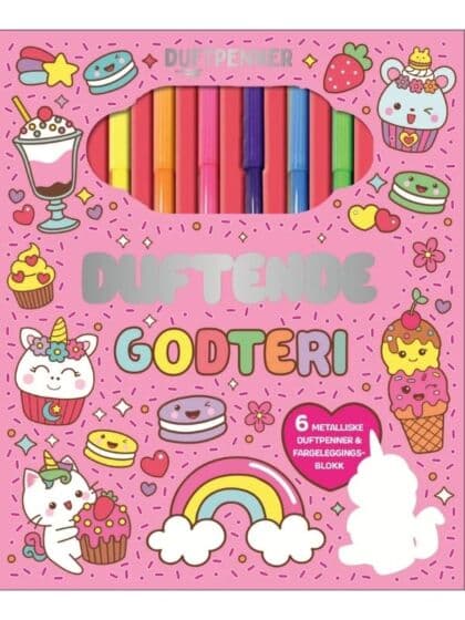 Duftende Godteri – Sett med duftpenner og fargeleggingsblokk
