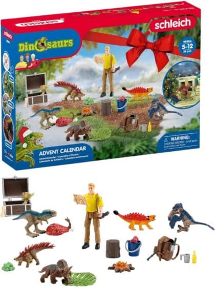 Schleich Dinosaur Julekalender - med dinosaur-figurer og tilbehør
