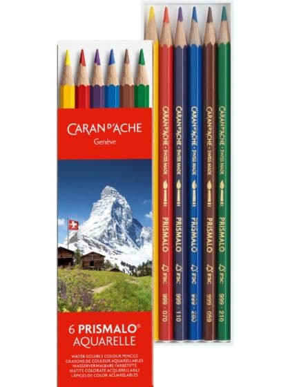 Caran d'Ache Prismalo akvarellfarger - 6 fargeblyanter