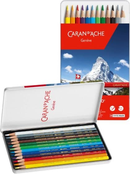 Caran d'Ache Prismalo akvarellfarger - 12 fargeblyanter