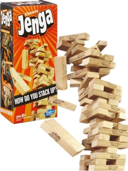 Classic Jenga stablespill - klassisk bordspill med treklosser