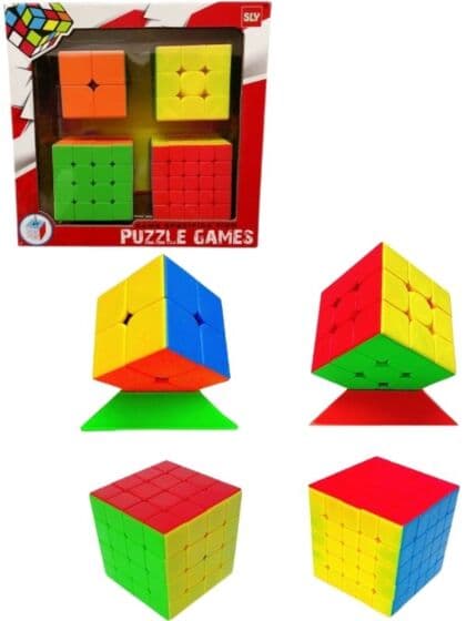 Puzzle Games 4-pakning – puslekuber i ulike størrelser