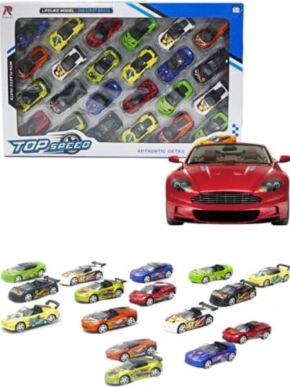 Die-cast lekebiler med autentiske detaljer - 24 biler