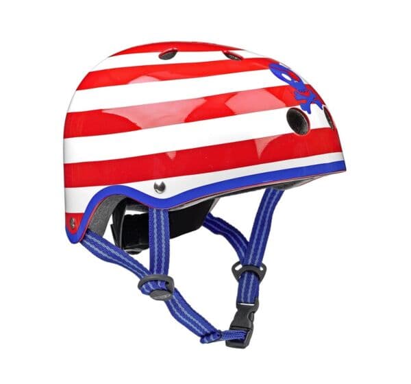 Micro Pirat Hjelm S (48-52 cm) - justerbar sykkelhjelm - stripete