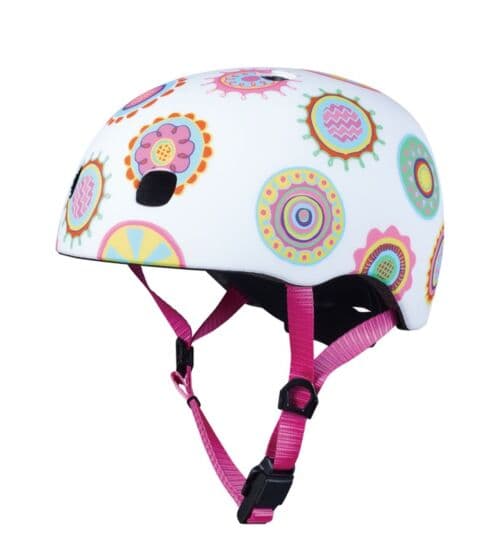 Micro Doodle Dot Hjelm M (52-56 cm) - justerbar sykkelhjelm med LED-lys - prikker