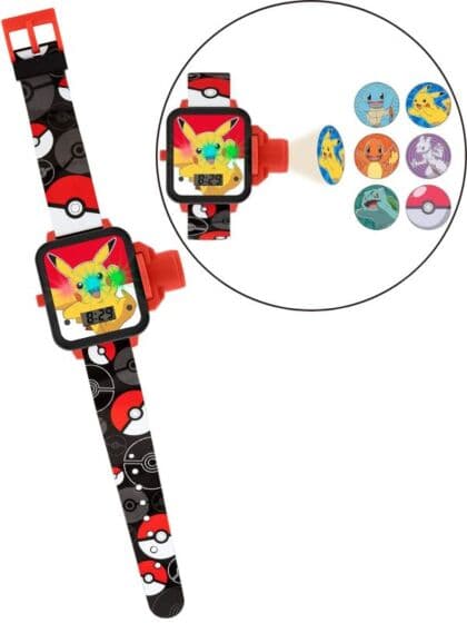 Accutime Pokemon LCD digitalt armbåndsur med projektor med 6 motiver