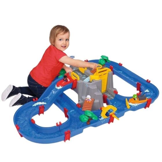 AquaPlay Mountain lake - kanalsystem med vannhjul, sluse og foss