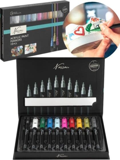 Nassau Fine Art Akryltusjer til de fleste overflater - 10 stk