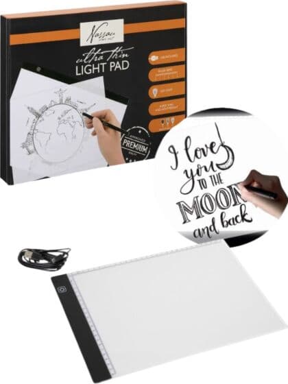 Nassau Fine Art A4 LED-lys tavle for tegning - 3 lysstyrker