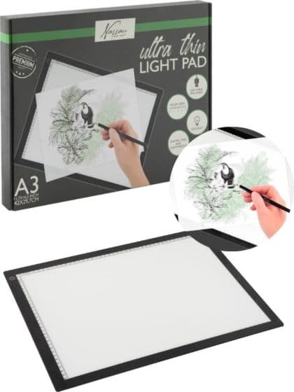 Nassau Fine Art Tegnebrett A3 med LED-lys i 3 lysstyrker