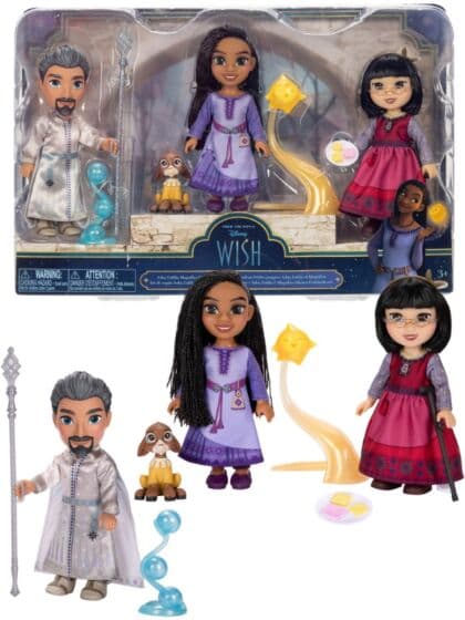 Disney Wish dukkesett med Asha, Dahlia og Magnifico - dukker 15 cm