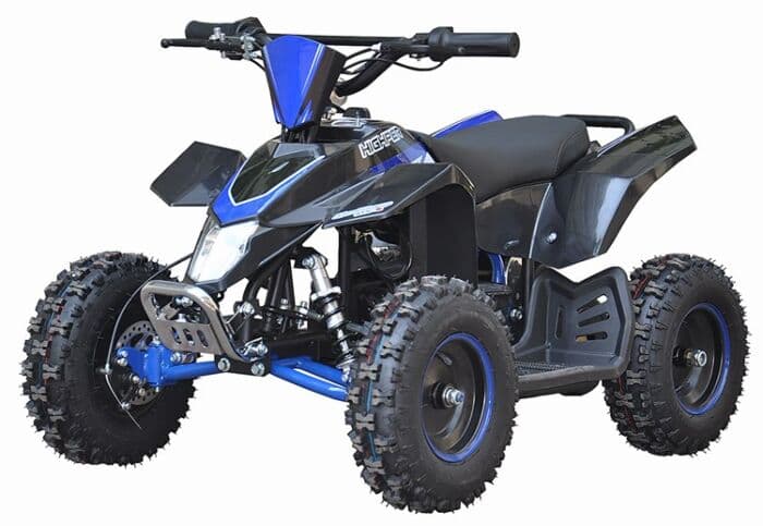 Highper 800W ATV med kraftig motor og stålramme - opptil 20 km/t - sort og blå
