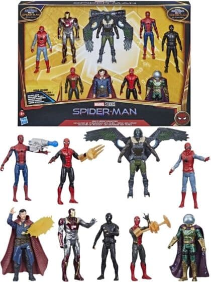 SpiderMan Movie figursett med 9 actionfigurer 15 cm - helter og skurker