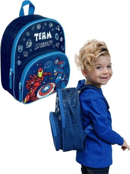 Marvel Avengers ryggsekk med frontlomme og justerbare stropper - blå
